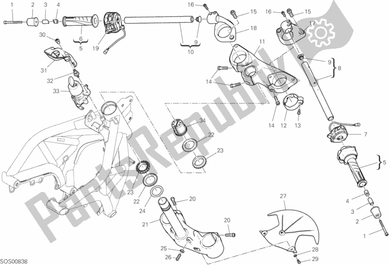 Wszystkie części do Kierownica I Elementy Steruj? Ce Ducati Supersport S 937 2017
